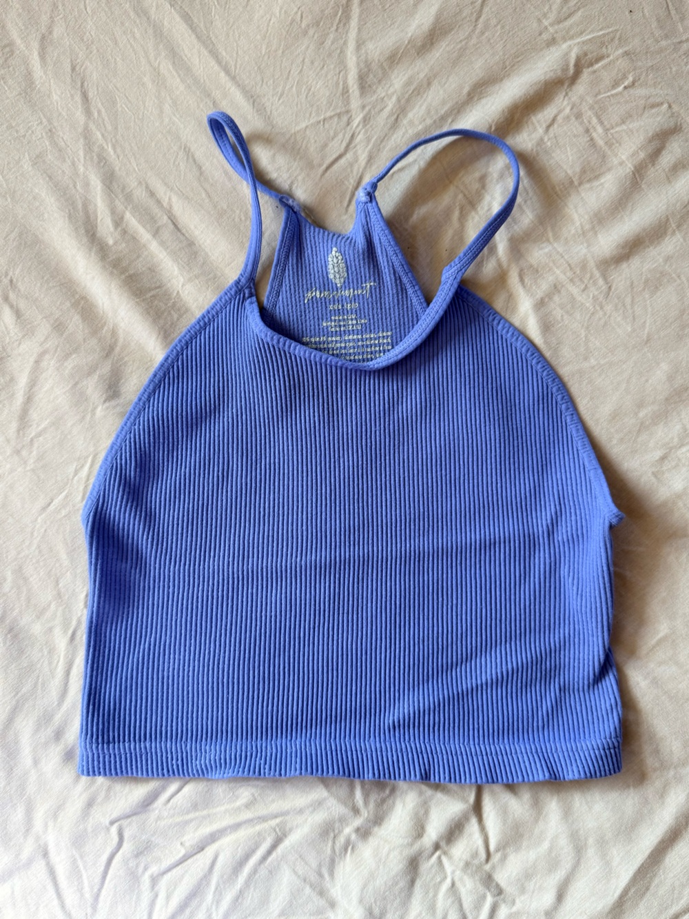 FP Movement by Free People Ribbed Halter Tank in Periwinkle Blue